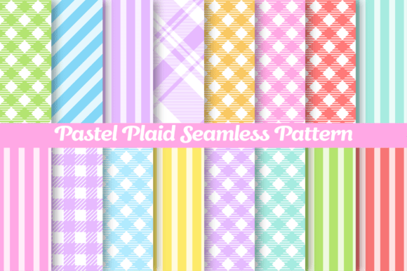 Download Pastel Plaid Seamless Patterns Bundle - Pastel Collection