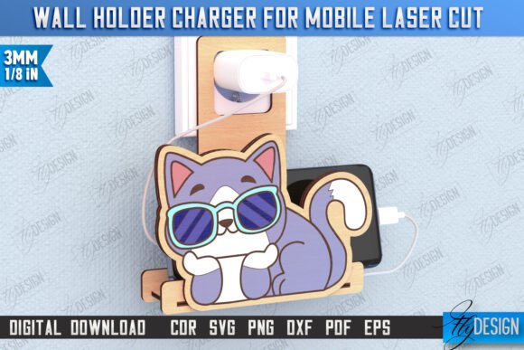 Download Wall Mobile Charger Holder Laser Cut - Mobile Collection
