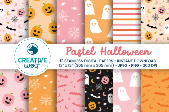 Download Pastel Halloween Digital Paper Pack - Pastel Collection