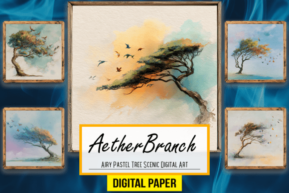Download Airy Pastel Tree Scenic Digital Artwork - Pastel Collection