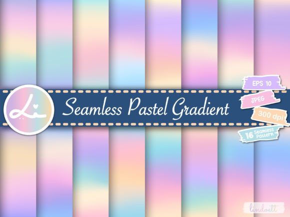 Download Seamless Pastel Gradient Digital Papers - Pastel Collection