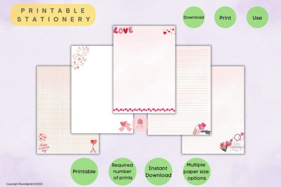 Download Printable Stationery Papers Valentine - Stationery Collection