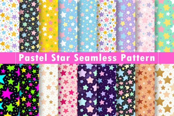 Download Pastel Star Seamless Pattern Bundle - Pastel Collection