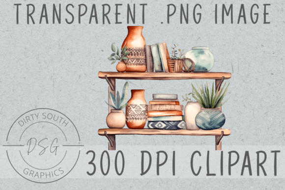 Download Watercolor Boho Decor Shelf - Boho decor Collection