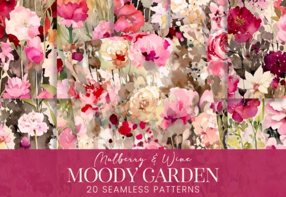 Download Berry Wine Pink Floral Garden Watercolor - Berry wine Collection